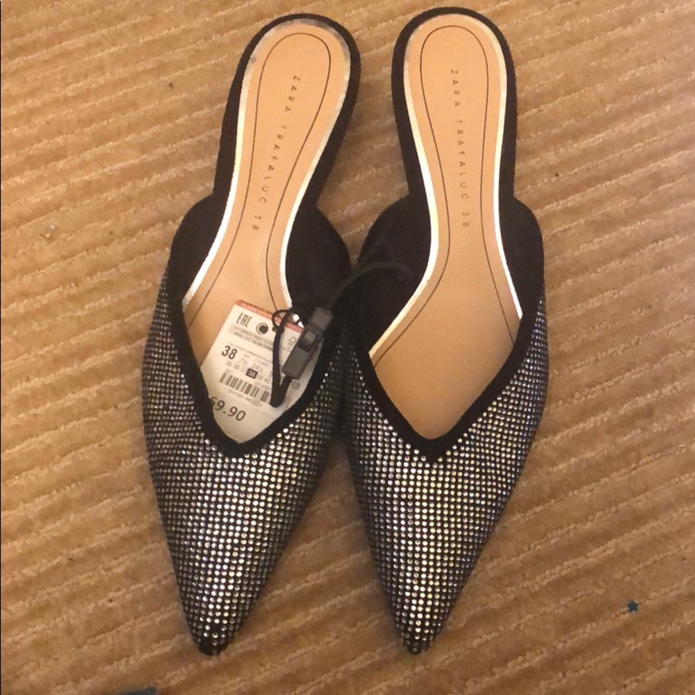 Zara mules missing few stone on top NWT